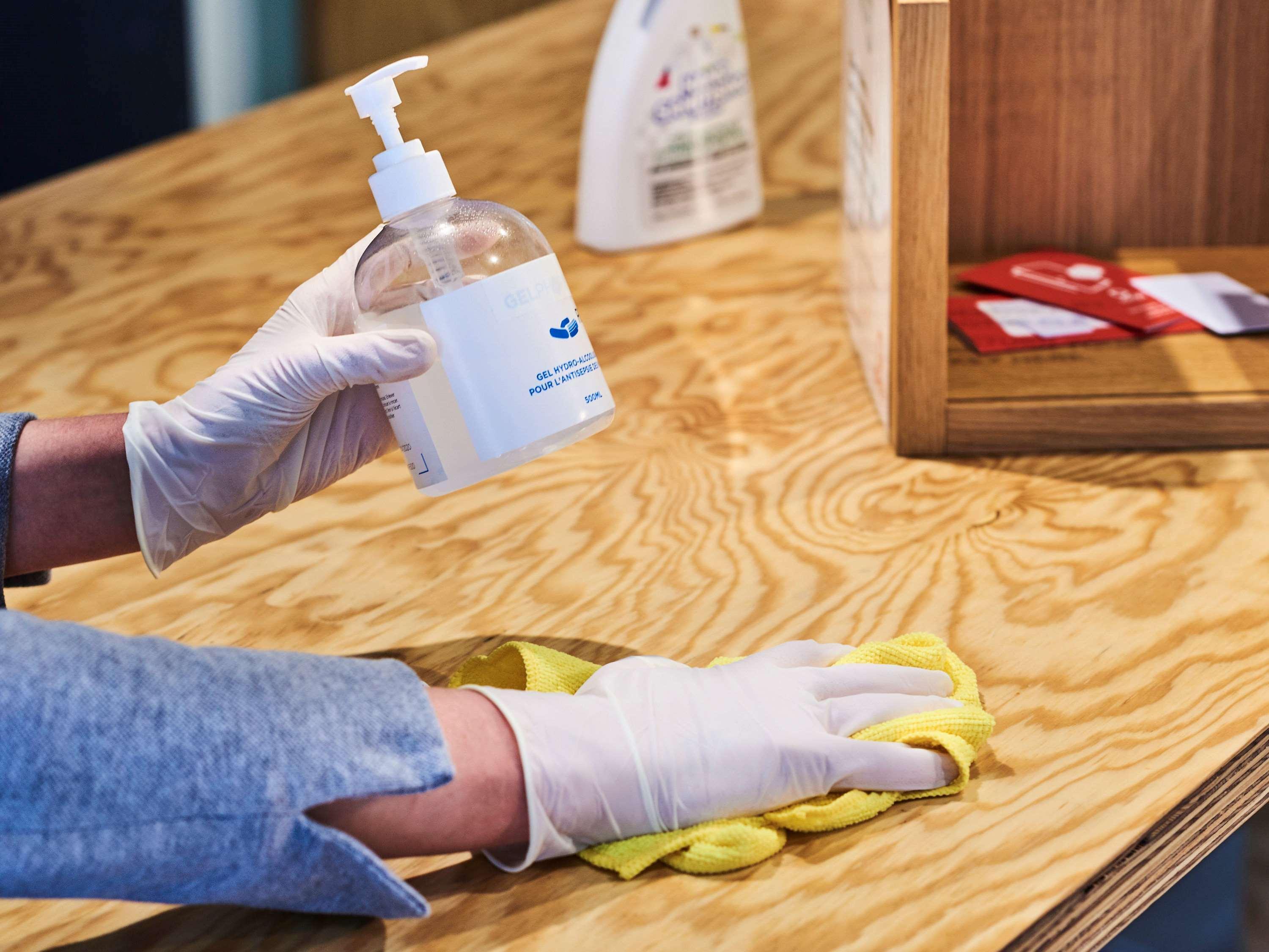 Novotel Chennai Sipcot Εξωτερικό φωτογραφία Disinfection of a table with a disinfectant